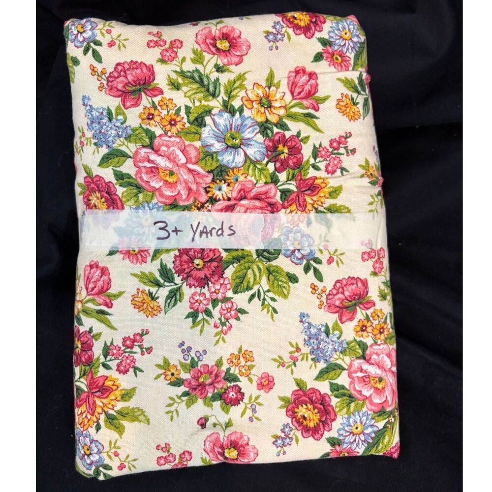 Vintage 80s House'NHome Floral Chintz Fabric – 3+ Yards, Cottagecore Botanical